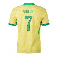 Pánský Fotbalový dres Brazílie Vinicius Junior #7 Copa America 2024 Domácí Krátký Rukáv